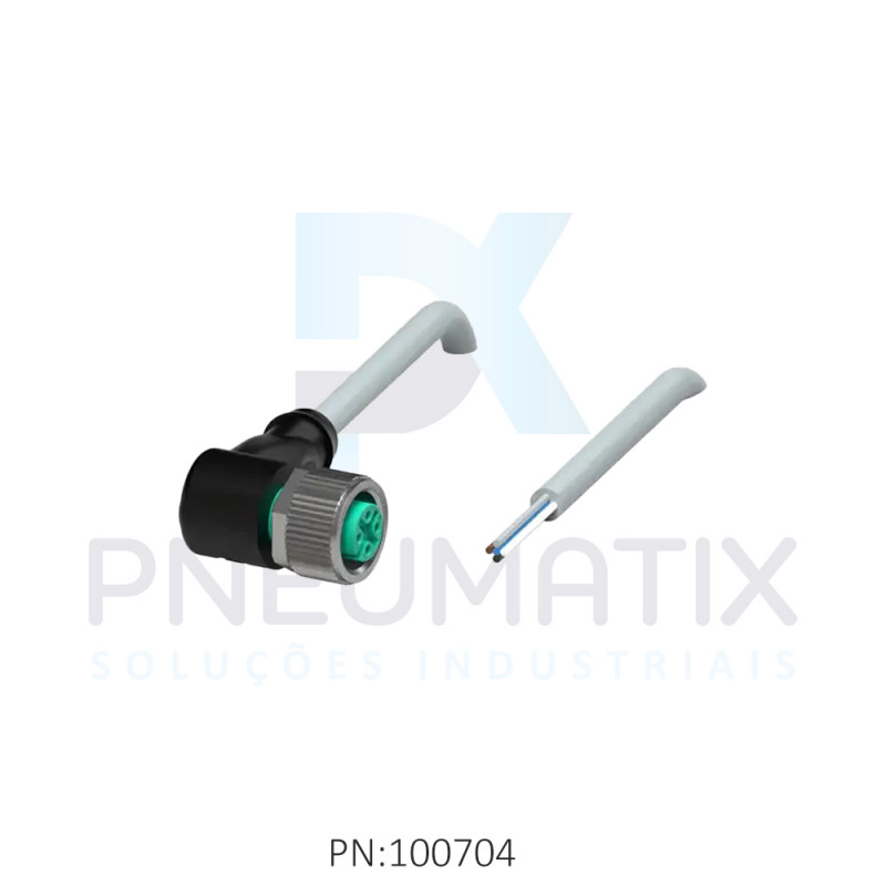 CABO C/CONECTOR 5MTS FEMEA ANGULAR M12 5 POLOS COR CINZA PVC V15-W-5M-PVC PN:109482 PEPPERL