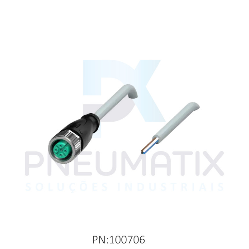 CABO C/CONECTOR 10MTS FEMEA RETO M12 4 POLOS COR CINZA PVC V1-G-10M-PVC PN:035074 PEPPERL