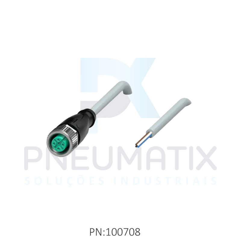 CABO C/CONECTOR 15MTS FEMEA RETO M12 4 POLOS COR CINZA PVC V1-G-15M-PVC PN:117079 PEPPERL