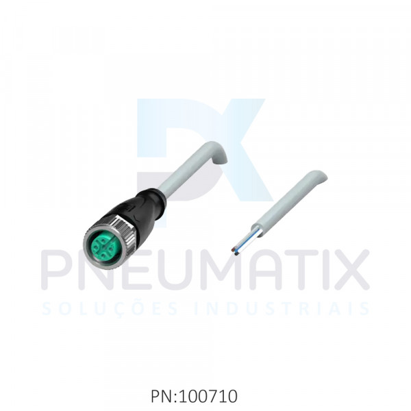 CABO C/CONECTOR 5MTS FEMEA RETO M12 5 POLOS COR CINZA PVC V15-G-5M-PVC PN:109478 PEPPERL