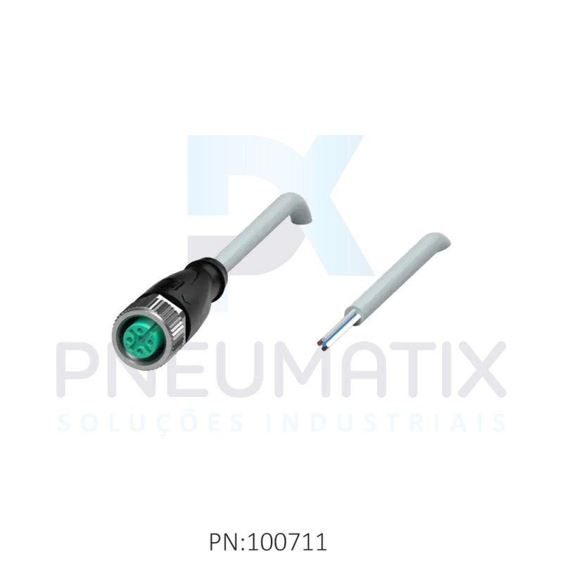 CABO C/CONECTOR 2MTS FEMEA RETO M12 5 POLOS COR CINZA PVC V15-G-2M-PVC PN:035322 PEPPERL
