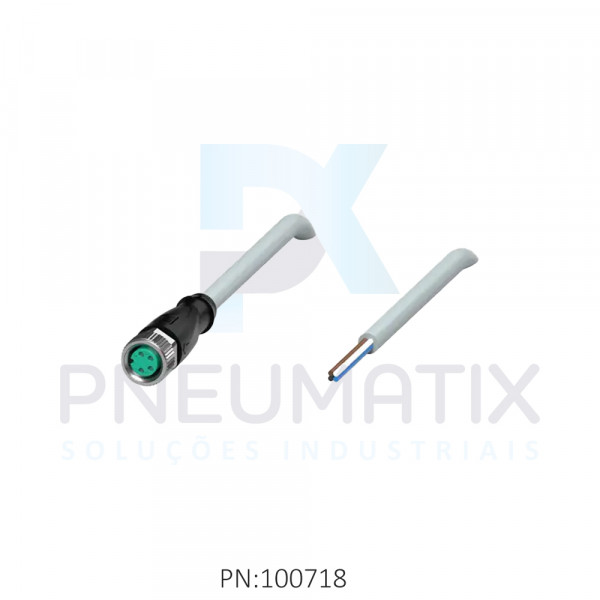 CABO C/CONECTOR 5MTS FEMEA RETO M8 4 POLOS COR CINZA PVC V31-GM-5M-PVC PN:109030 PEPPERL