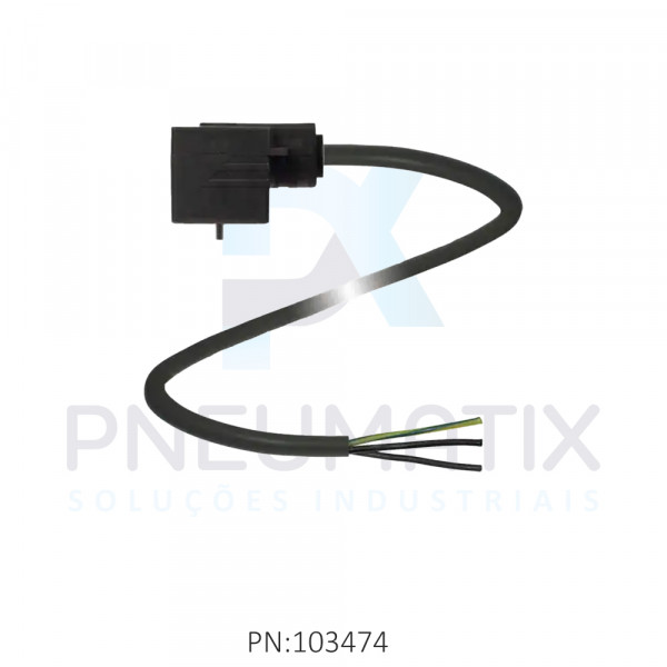 CABO C/CONECTOR 2MTS P/VALVULA FORM.RETO A 2+PE COR PRETO VMA-2+P/Z2-2M-PUR PN:456828 PEPPERL