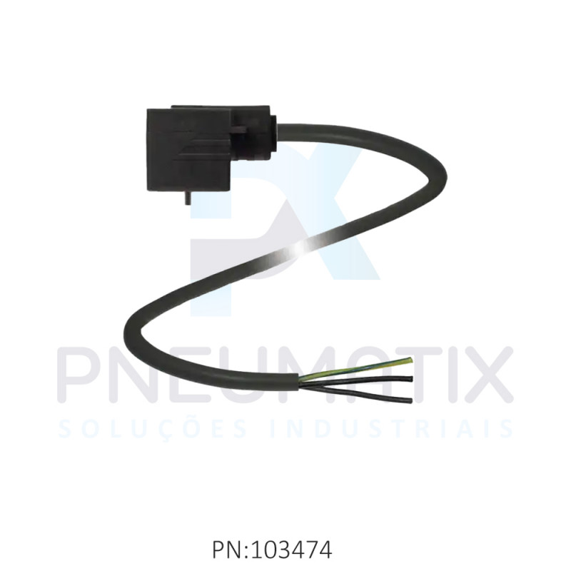 CABO C/CONECTOR 2MTS P/VALVULA FORM.RETO A 2+PE COR PRETO VMA-2+P/Z2-2M-PUR PN:456828 PEPPERL