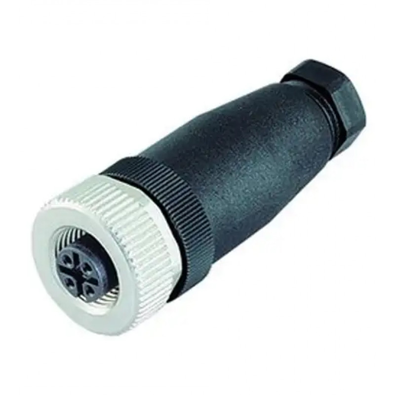 CONECTOR FEMEA RETO M12 4 POLOS PARAFUSAVEL IP67 FIO 0,75MM TENSAO 250VAC/VCC 4A MAX.V1-G-PG9 PN:200770 PEPPERL