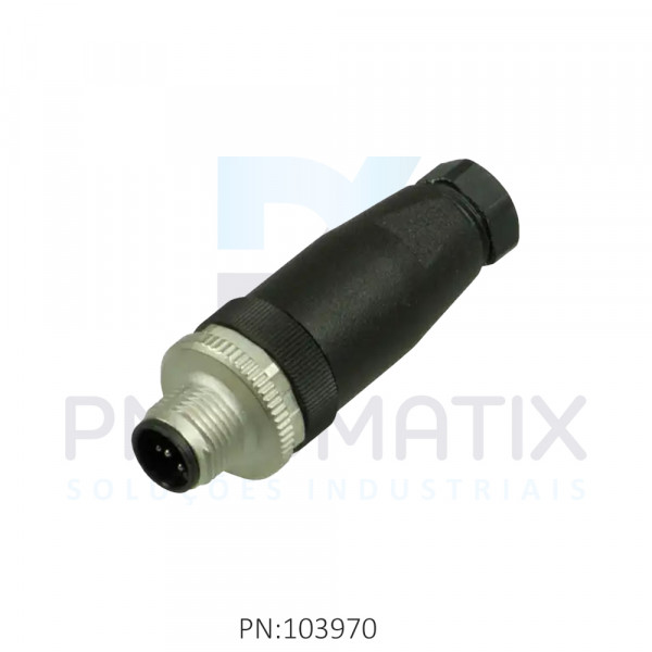 CONECTOR MACHO RETO M12 5 POLOS PARAFUSAVEL IP67 FIO 0,75MM TENSAO MAX.125VAC/VCC 4A MAX.V15S-G-PG9 PN:115060 PEPPERL