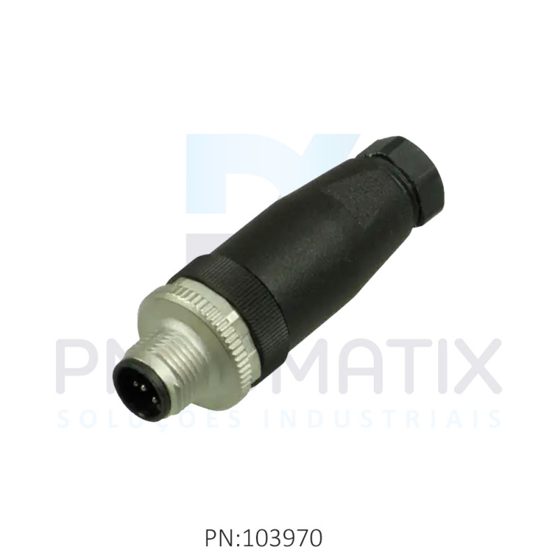 CONECTOR MACHO RETO M12 5 POLOS PARAFUSAVEL IP67 FIO 0,75MM TENSAO MAX.125VAC/VCC 4A MAX.V15S-G-PG9 PN:115060 PEPPERL