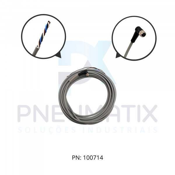 CABO C/CONECTOR 5MTS FEMEA ANGULAR M8 4 POLOS COR CINZA PVC V31-WM-5M-PVC PN:109033 PEPPERL CABO C/CONECTOR 5MTS FEMEA ANGULAR M8 4 POLOS COR CINZA PVC V31-WM-5M-PVC PN:109033 PEPPERL