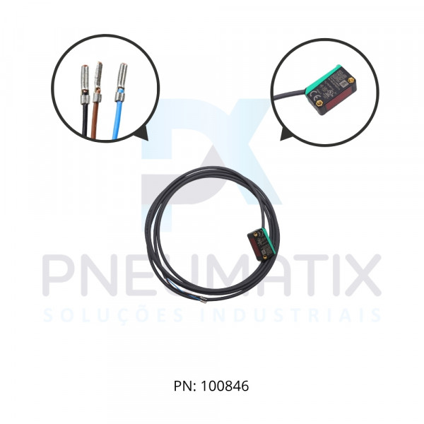 SENSOR FOTOEL.RETRO-REFLEXIVO RETANGULAR Sn:7M PNP NA ALIM.10-30VDC CABO 2MTS ML100-55/103/115 PN:210545 PEPPERL