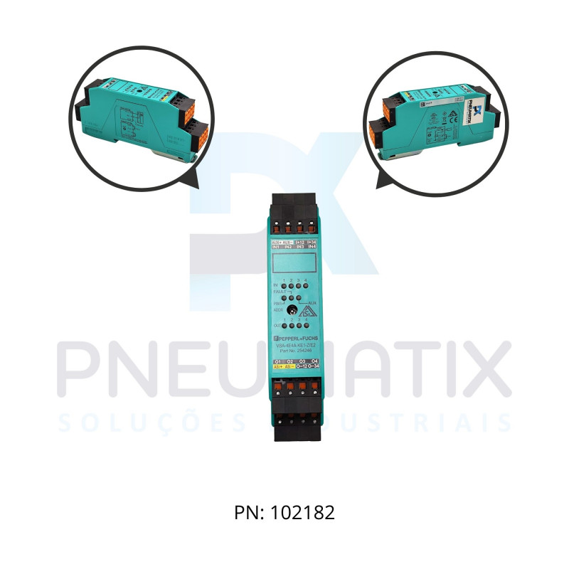 MODULO AS-I DIGITAL 4DI-4DO ALIM.20-30VDC PNP VBA-4E4A-KE1-Z/E2 PN:254246 PEPPERL