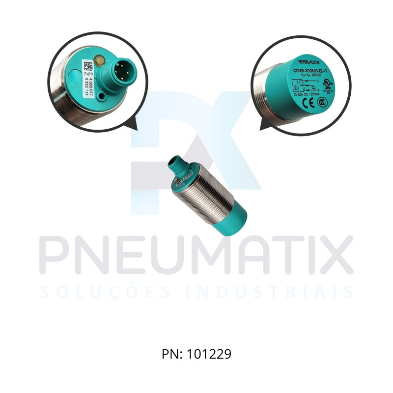 SENSOR CAPACITIVO CIL.DIAM.30MM Sn:15MM N.FAC.ALIM.10-60VDC PNP NA M12 CCN15-30GS60-E2-V1 PN:189963 PEPPERL SENSOR CAPACITIVO CIL.DIAM.30MM Sn:15MM N.FAC.ALIM.10-60VDC PNP NA M12 CCN15-30GS60-E2-V1 PN:189963 PEPPERL
