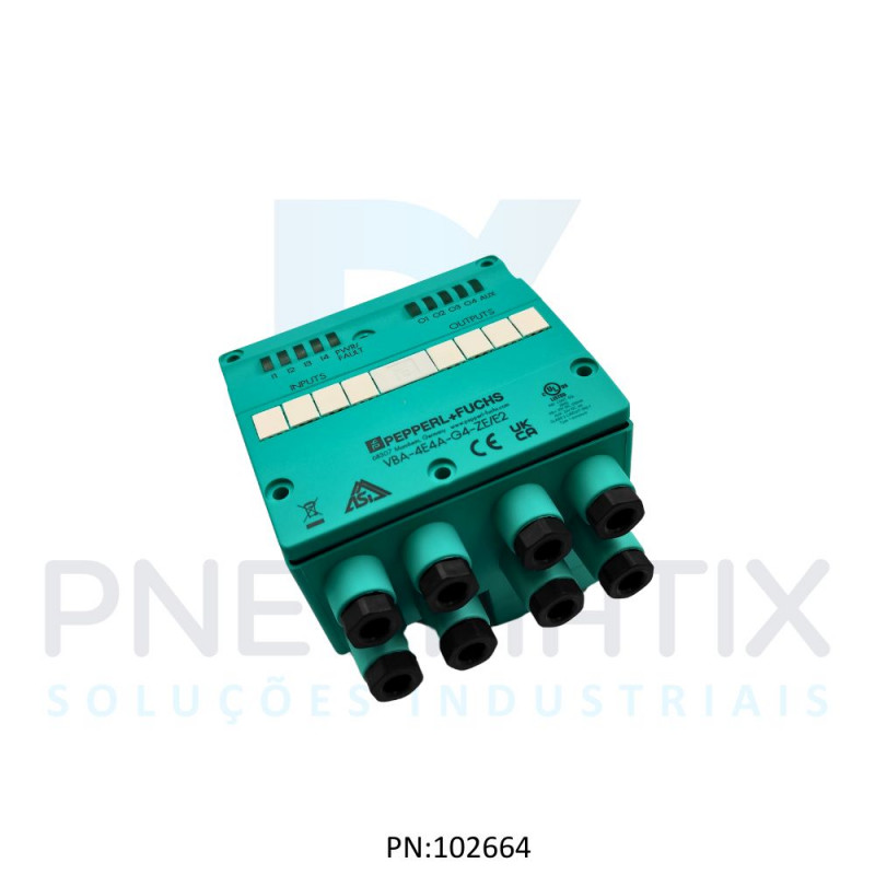 MODULO AS-I DIGITAL 4DI-4DO ALIM.24VDC PNP VBA-4E4A-G4-ZE/E2 PN:188590 PEPPERL