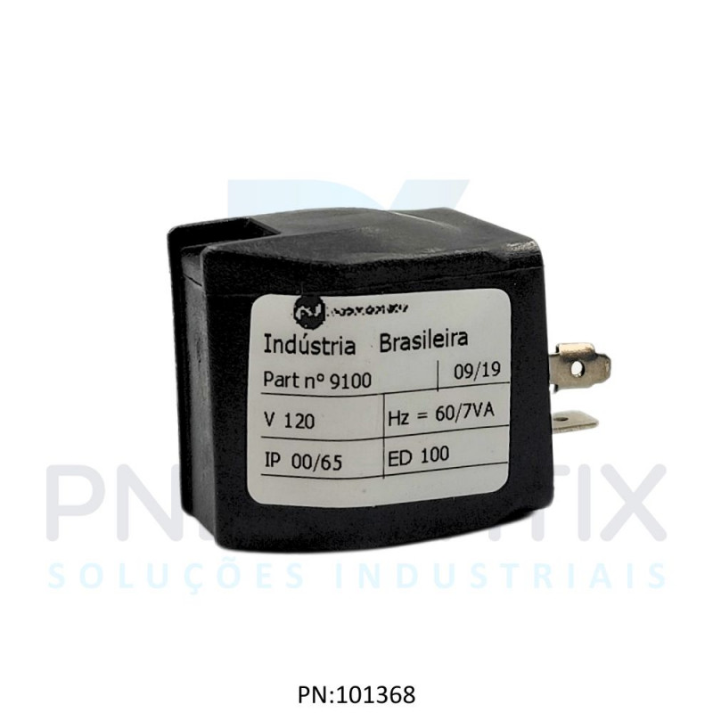 BOBINA TENSAO 110VAC POTENCIA 15VA TAM.30MM NUCLEO 10MM SERIE CLICK ON 0000000910011060 NORGREN