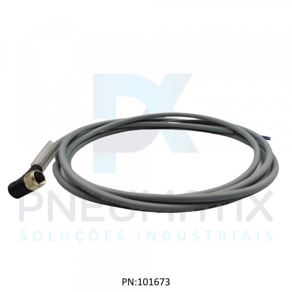 CABO C/CONECTOR 2MTS FEMEA ANGULAR M8 3 POLOS COR CINZA PUR V3-WM-2M-PUR PN:104022 PEPPERL