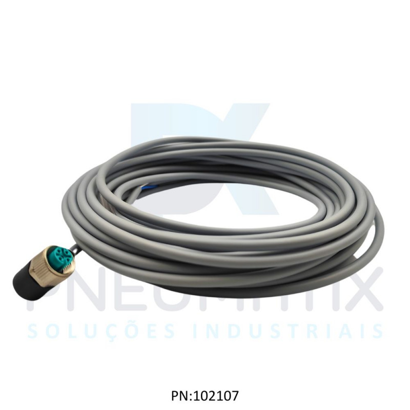 CABO C/CONECTOR 10MTS FEMEA ANGULAR M12 4 POLOS COR CINZA PUR V1-W-10M-PUR PN:040066 PEPPERL