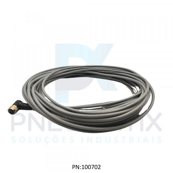 CABO C/CONECTOR 15MTS FEMEA ANGULAR M12 4 POLOS COR CINZA PVC V1-W-15M-PVC PN:128854 PEPPERL