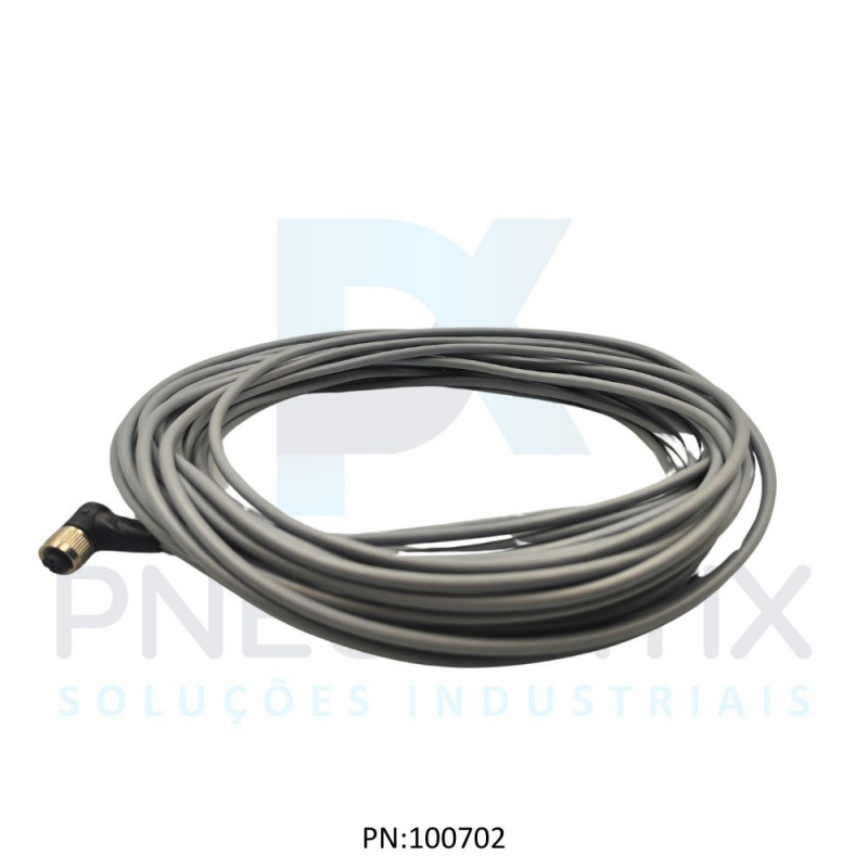 CABO C/CONECTOR 15MTS FEMEA ANGULAR M12 4 POLOS COR CINZA PVC V1-W-15M-PVC PN:128854 PEPPERL