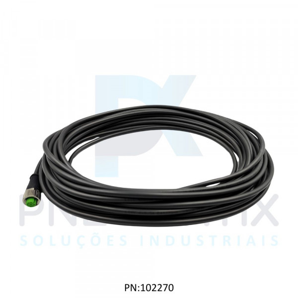 CABO C/CONECTOR 10MTS FEMEA RETO M12 4 POLOS COR PRETO PVC 712221-6141000 MURRELEKTRONIK