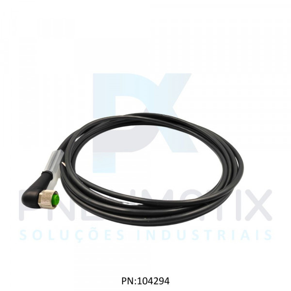 CABO C/CONECTOR 3MTS FEMEA ANGULAR M12 4 POLOS COR PRETO 712341-6140300 MURRELEKTRONIK