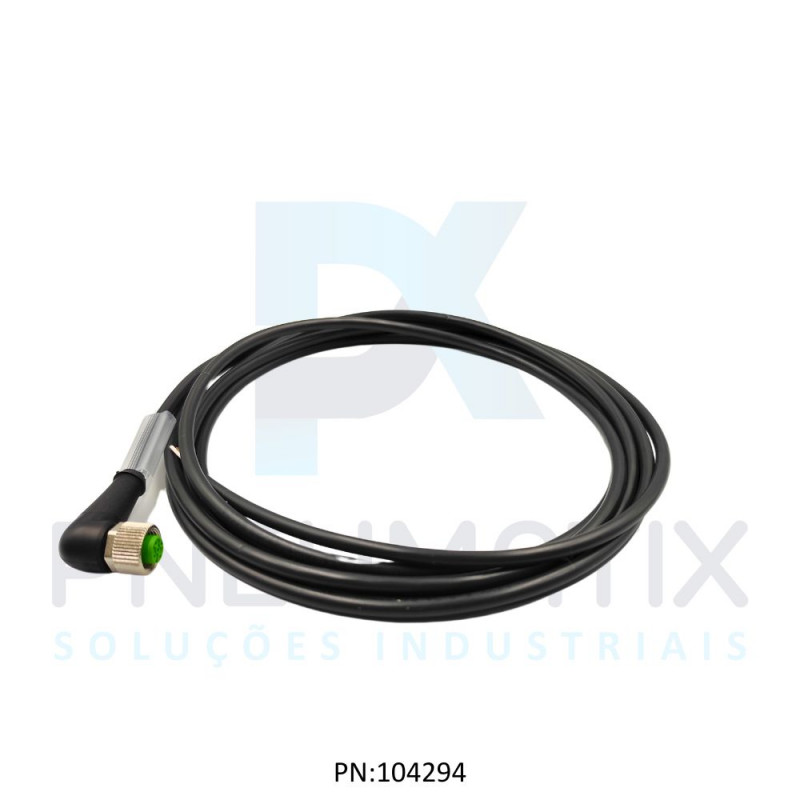 CABO C/CONECTOR 3MTS FEMEA ANGULAR M12 4 POLOS COR PRETO 712341-6140300 MURRELEKTRONIK