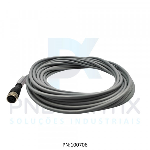 CABO C/CONECTOR 10MTS FEMEA RETO M12 4 POLOS COR CINZA PVC V1-G-10M-PVC PN:035074 PEPPERL