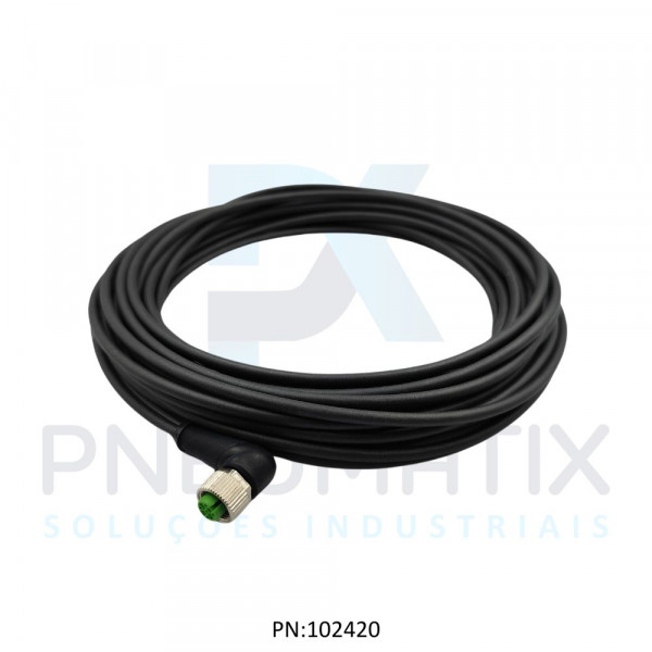 CABO C/CONECTOR 10MTS FEMEA ANGULAR M12 4 POLOS COR PRETO PUR 712341-6241000 MURRELEKTRONIK