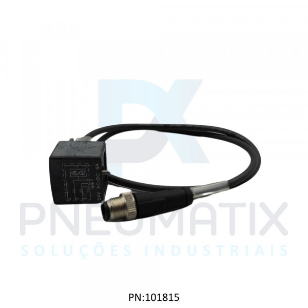 CABO C/CONECTOR 6MTS P/BOBINA FORM.RETO A 2+PE TENSAO 24VAC/VDC C/LED M12 VMA-2+P/Z2-0,6M-PUR-V1-G PN:247708 PEPPERL