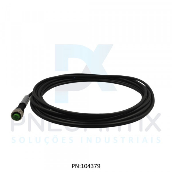 CABO C/CONECTOR 5MTS FEMEA RETO M12 4 POLOS COR PRETO 712221-6140500 MURRELETRONIK