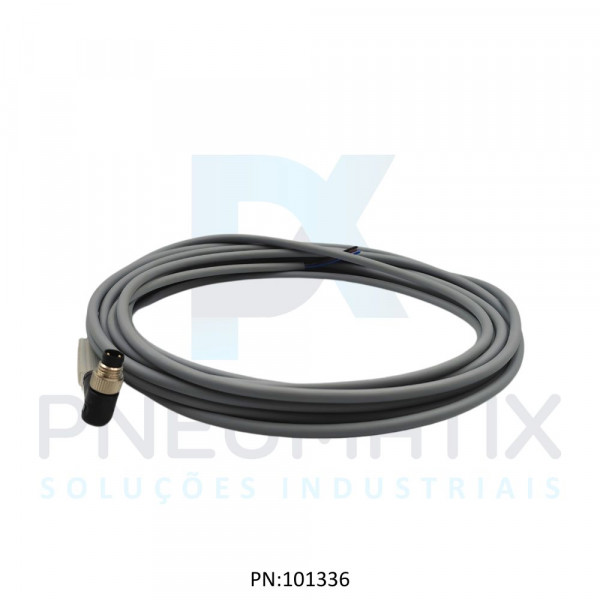 CABO C/CONECTOR 5MTS MACHO ANGULAR M8 3 POLOS COR CINZA PUR V3S-WM-5M-PUR PN:240808-001 PEPPERL