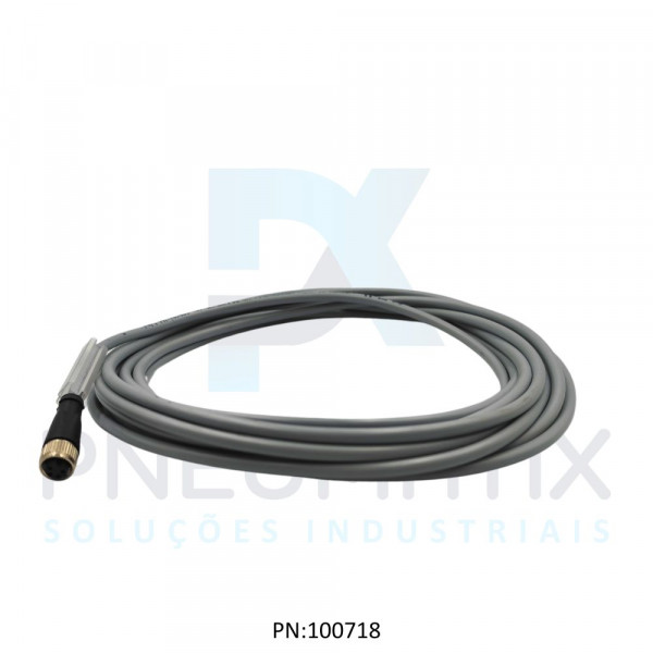 CABO C/CONECTOR 5MTS FEMEA RETO M8 4 POLOS COR CINZA PVC V31-GM-5M-PVC PN:109030 PEPPERL