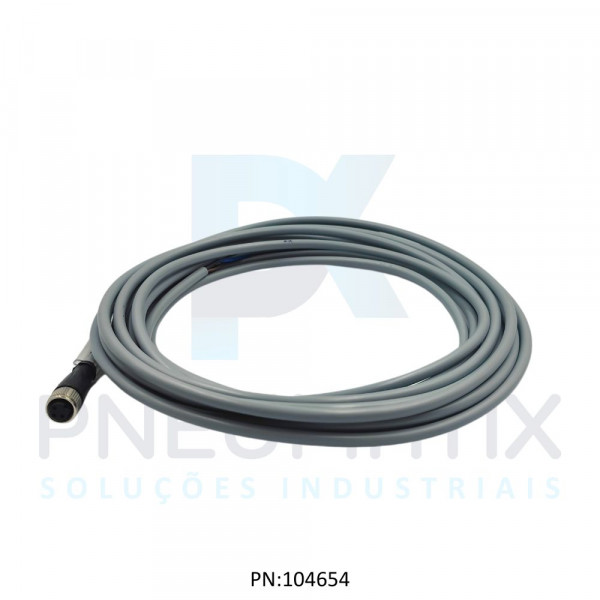 CABO C/CONECTOR 5MTS FEMEA RETO M8 3 POLOS COR CINZA PVC V3-GM-5M-PVC PN:109023 PEPPERL