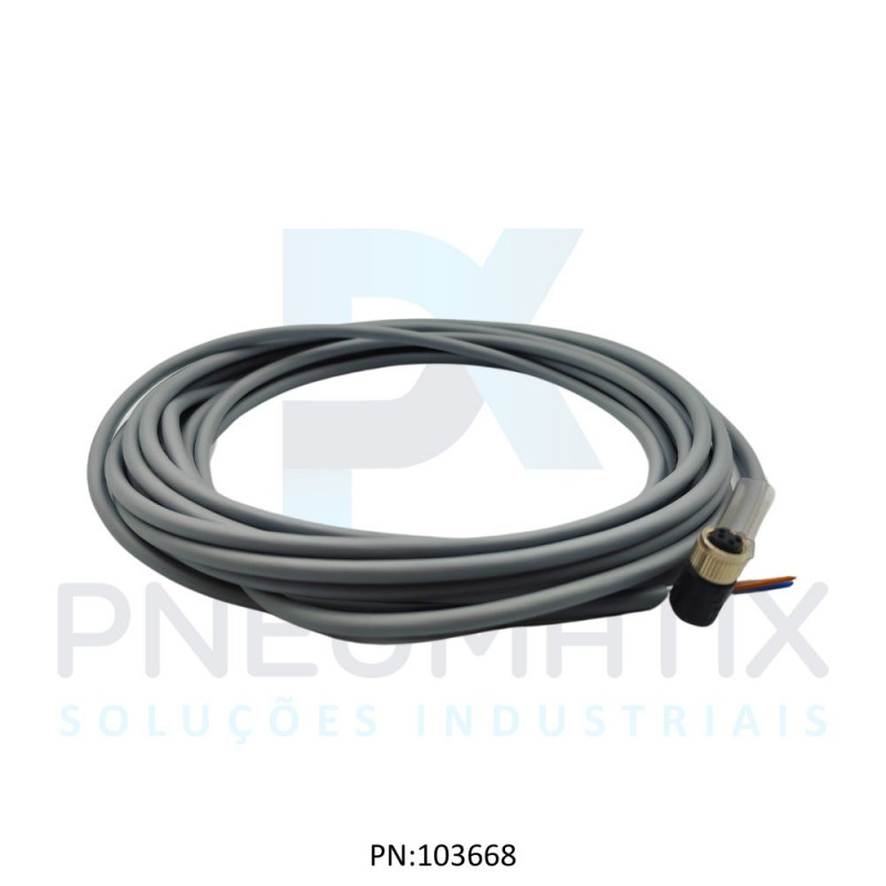 CABO C/CONECTOR 5MTS FEMEA ANGULAR M8 4 POLOS COR CINZA PUR V31-WM-5M-PUR PN:035491 PEPPERL