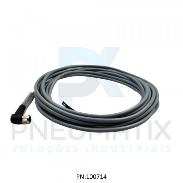 CABO C/CONECTOR 5MTS FEMEA ANGULAR M8 4 POLOS COR CINZA PVC V31-WM-5M-PVC PN:109033 PEPPERL