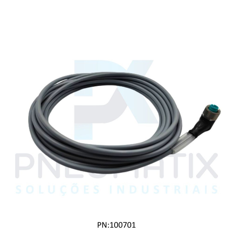 CABO C/CONECTOR 5MTS FEMEA ANGULAR M12 4 POLOS COR CINZA PVC V1-W-5M-PVC PN:032798 PEPPERL