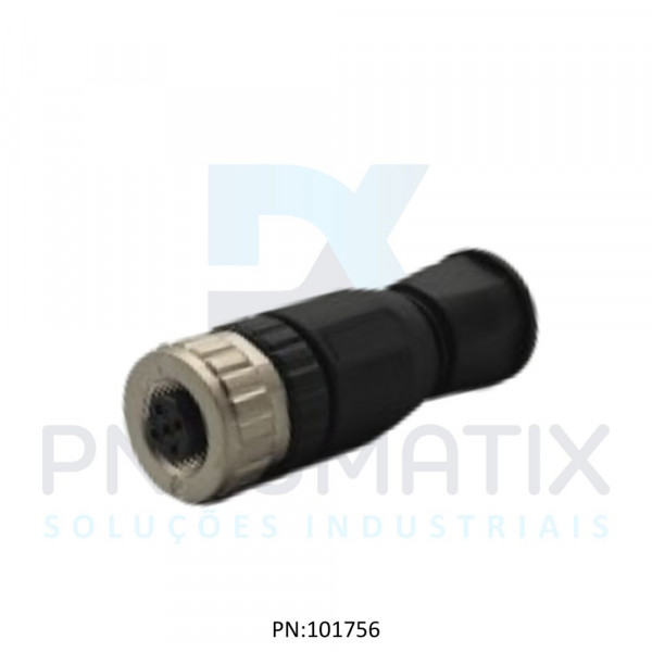 CONECTOR FEMEA RETO M12 5P.PARAFUSAVEL IP67 FIO 0,14-1,5MM2 TENSAO MAX.60VAC/VCC 7,5A MAX.712931-0000000 MURRELEKTRONIK