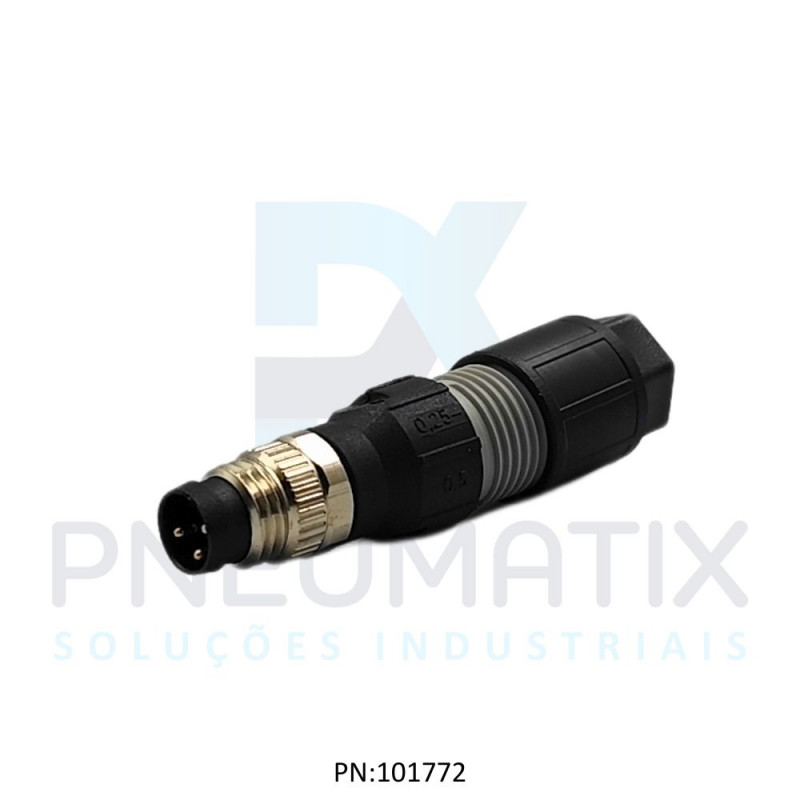 CONECTOR MACHO RETO M8 3P.AUTOCRIMPANTE IP67 FIO 0,25MM-0,5MM2 TEN.MAX.32VAC/VCC 4A MAX.708325-0000000 MURRELEKTRONIK