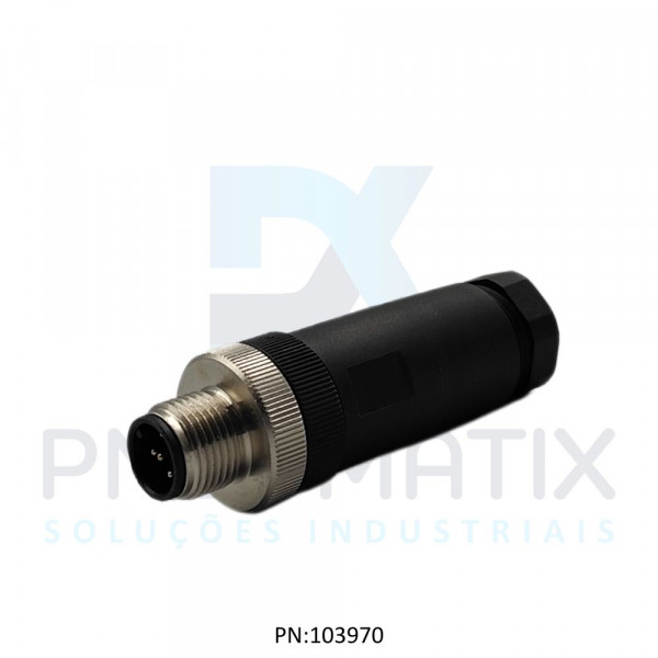 CONECTOR MACHO RETO M12 5 POLOS PARAFUSAVEL IP67 FIO 0,75MM TENSAO MAX.125VAC/VCC 4A MAX.V15S-G-PG9 PN:115060 PEPPERL