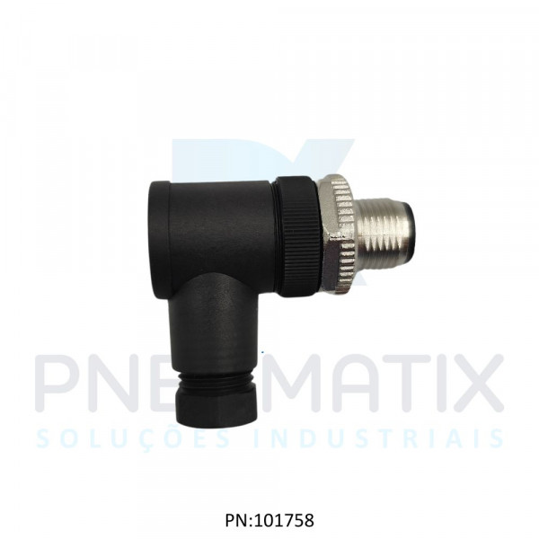 CONECTOR MACHO ANGULAR M12 4P.PARAFUSAVEL IP67 FIO 0,75MM2 TEN.MAX.250VAC/VCC 4A MAX 712821-0000000 MURRELEKTRONIK