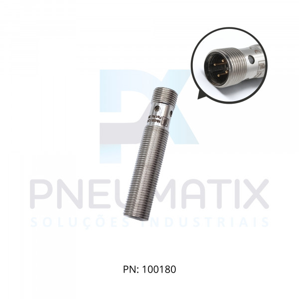 SENSOR IND.CIL.DIAM.12MM Sn:6MM FAC.METAL.FAC.AISI 316L ALIM.10-30VDC PNP NA M12 NMB6-12GH50-E2-V1 PN:288261 PEPPERL