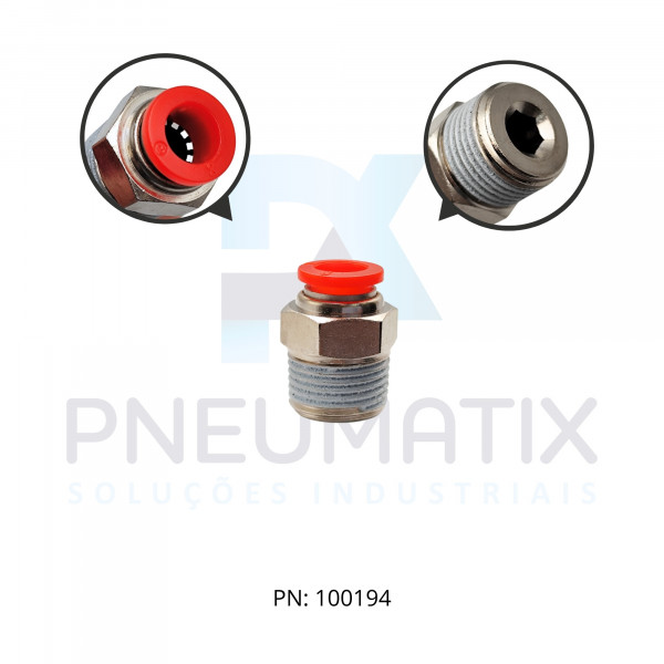 CONEXAO RETA MACHO PLASTICA 08MM X R.3/8 BSPT C01250838 NORGREN