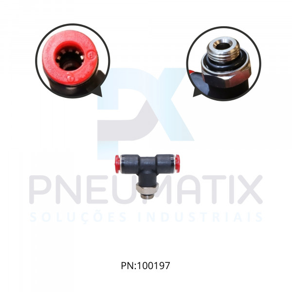 CONEXAO T MACHO CENTRAL PLASTICA 06MM X R.1/8 BSPP C02670618 NORGREN CONEXAO T MACHO CENTRAL PLASTICA 06MM X R.1/8 BSPP C02670618 NORGREN