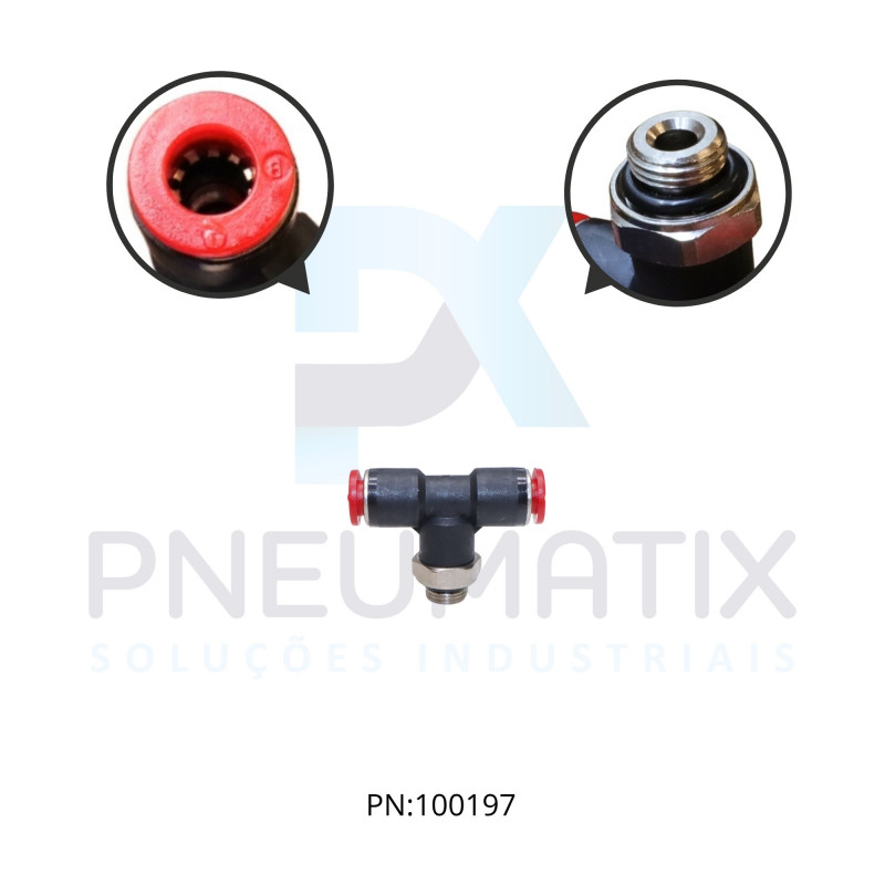 CONEXAO T MACHO CENTRAL PLASTICA 06MM X R.1/8 BSPP C02670618 NORGREN