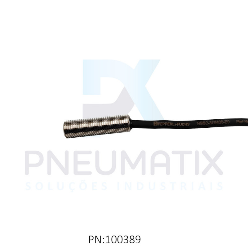 SENSOR IND.CIL.DIAM.8MM Sn:2MM FAC.ALIM.10-30VDC NPN NA CABO 2MTS NBB2-8GM30-E0 PN:304615-0035 PEPPERL