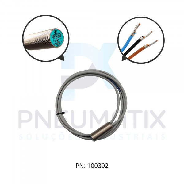 SENSOR IND.CIL.DIAM.18MM Sn:5MM FAC.ALIM.10-30VDC PNP NF CABO 2MTS NBB5-18GM50-E3 PN:326161-0110 PEPPERL