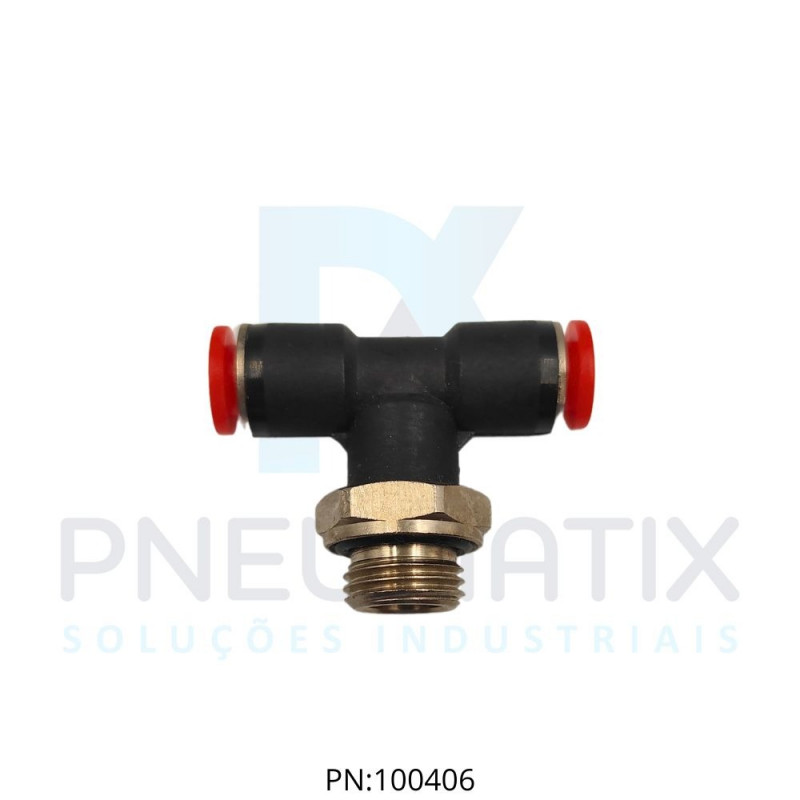 CONEXAO T MACHO CENTRAL PLASTICA 06MM X R.1/4 BSPP C02670628 NORGREN CONEXAO T MACHO CENTRAL PLASTICA 06MM X R.1/4 BSPP C02670628 NORGREN