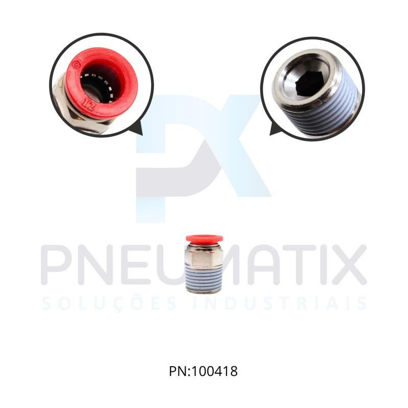 CONEXAO RETA MACHO PLASTICA 12MM X R.1/2 BSPT C01251248 NORGREN CONEXAO RETA MACHO PLASTICA 12MM X R.1/2 BSPT C01251248 NORGREN