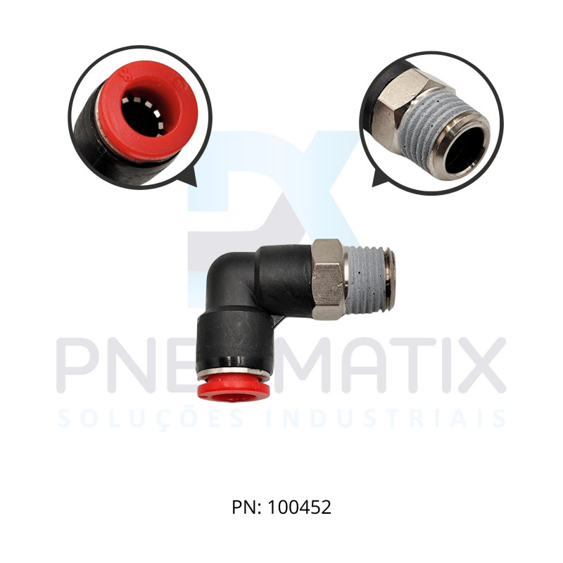 CONEXAO COTOVELO MACHO PLASTICA 08MM X R.1/4 BSPT C01470828 NORGREN