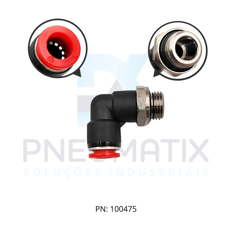 CONEXAO COTOVELO MACHO PLASTICA 08MM X R.1/4 BSPP C02470828 NORGREN