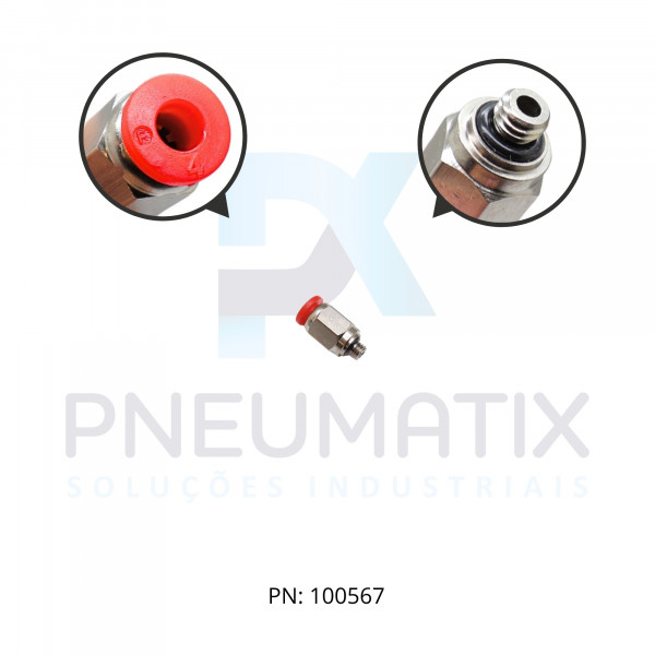 CONEXAO RETA MACHO PLASTICA 04MM X R.M5 C02250405 NORGREN