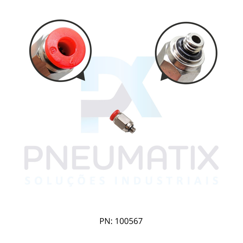CONEXAO RETA MACHO PLASTICA 04MM X R.M5 C02250405 NORGREN